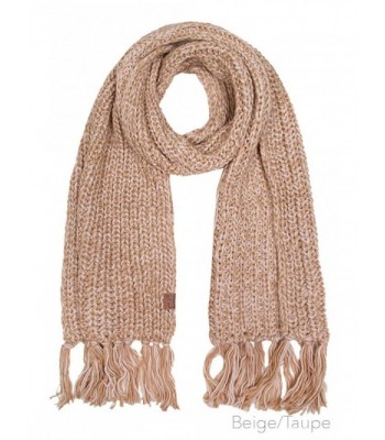 ScarvesMe CC Soft Two Tone Oversize Chunky Knit Scarf with Tassel - Beige/taupe - CO12M0K8OHF