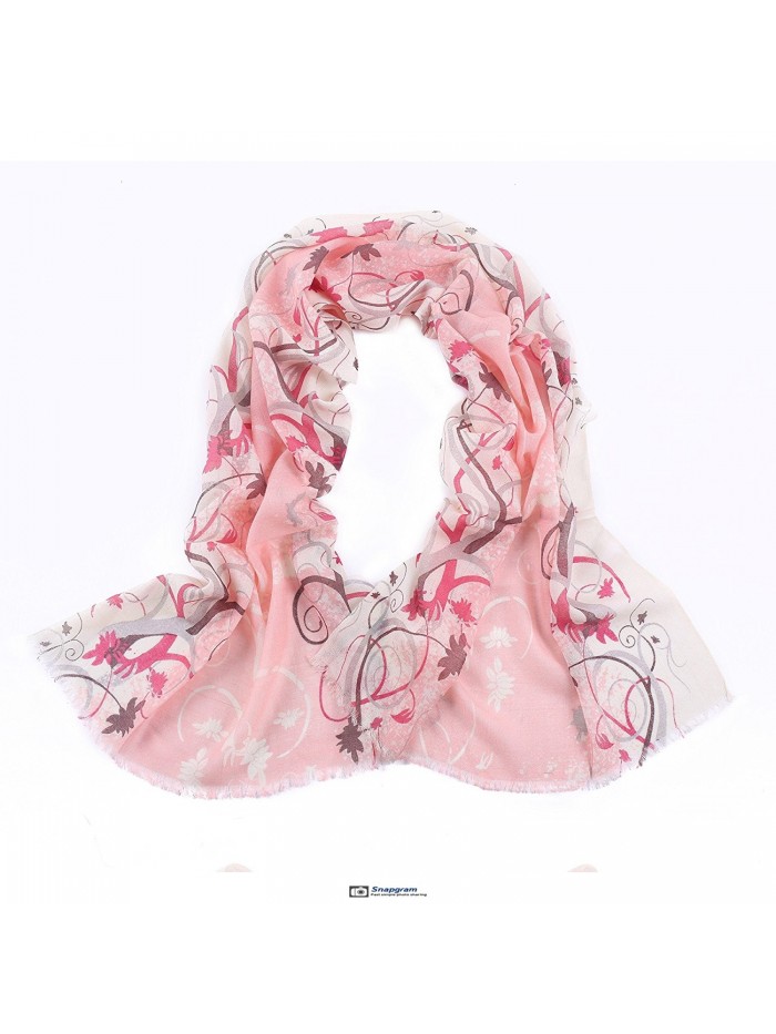 Aqueena Women's 100% Wool Soft Wrap Pashmina Scarf - Pink02 - C61288U557D