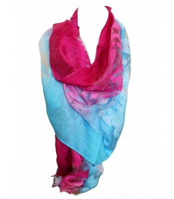 Plush Embossed Floral Organza Scarves