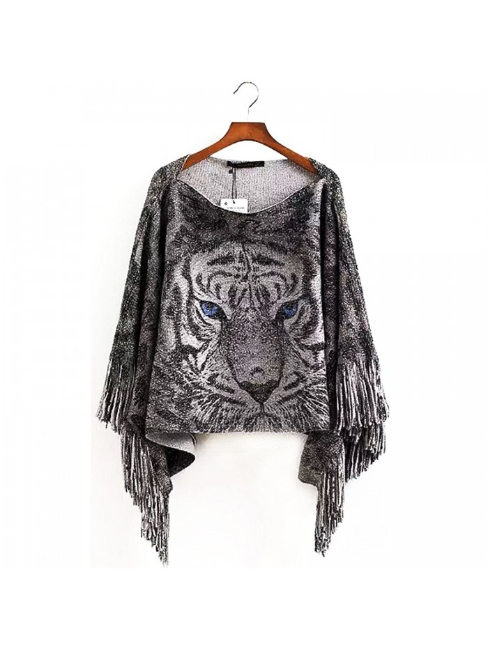 YuShengTang Knit Infinity Circle Scarf - Silver - C7187ILGZMG