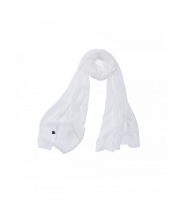 Jamilah 100% Pure Silk Womens Thin Soft Long Shawl Wrap 25"x76" New - White - CP1827TTDU3