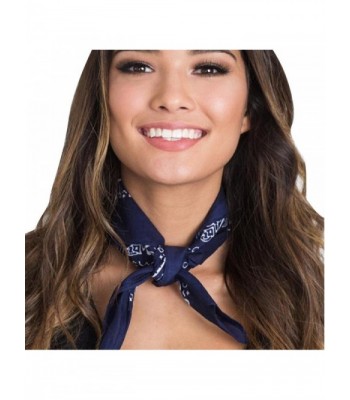 Matoen Women Fashion Bandana Scarf Square Head Scarf Female Bandanas Headwear - Navy - CW12LHAWL77