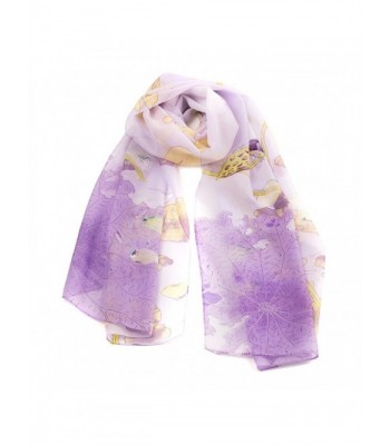 Womens Floral Cherry Blossom Bird Print Scarves Wrap Shawl in multi Colour - Style 11 - CO12L8WYVEV