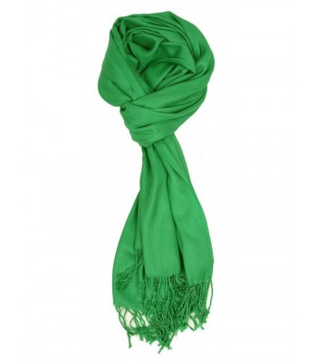 Love Lakeside-Large- Soft- Silky Pashmina Shawl- Wrap- Scarf in Solid Colors - Kelly Green - C01883ZL4SU