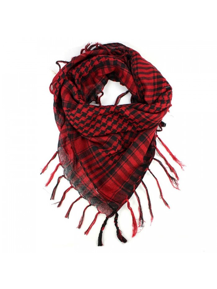 Staron Unisex Women Men Soft Arab Scarf Shemagh Keffiyeh Palestine Shawl Wrap - Red - CA1875D9C76