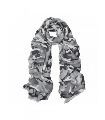 IvyFlair Soft Lightweight Unique Camouflage Patterned Scarf Shawl Wrap - Grey - C8182A4MHSI