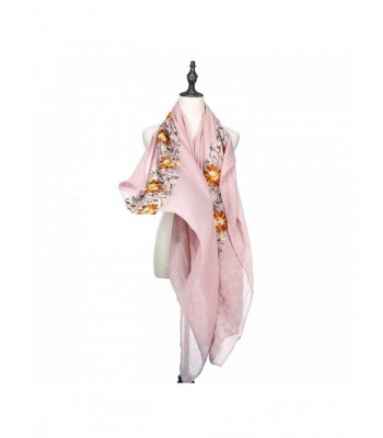 RiscaWin Lightweight Exquisite Embroidered Rosebloom in Fashion Scarves