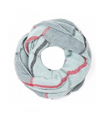 Me Plus Classic Plaid Check Pattern Knit Infinity Scarf Circle Loop Cowl Scarf - Mint - CG187AA897E