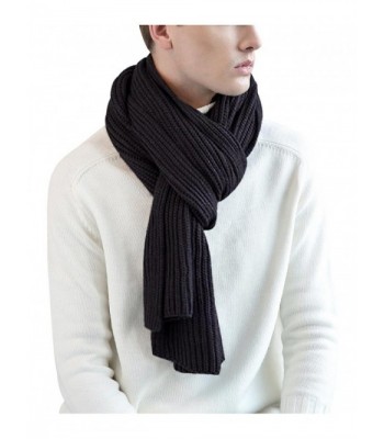 Aivtalk Vintage Warm Thick Knitted Scarf Long Solid Color Winter Shawl for Men Women - Gray - C0186L2LEO7