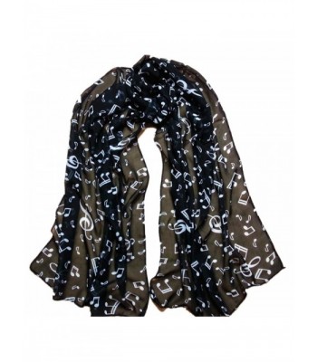 DZT1968 Autumn Winter Women Girl Music Notes Design Long Chiffon Shawl Scarf Pashmina (Black) - CW12598QIRD