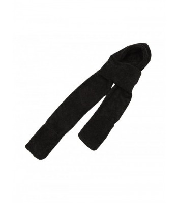 Xinliya Women's Fleece Hooded Scarf Gloves Pocket Earflap Hat Snood Wraps - Black - C1128CUQZWN