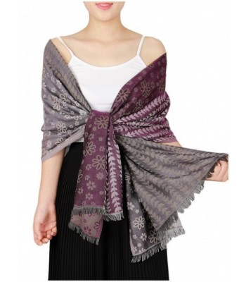 KAISIN Women's Elegant Scarf Paisley Shawl Wrap Scarf Excellent Gift for Women - Purple - CC185DSXGTD