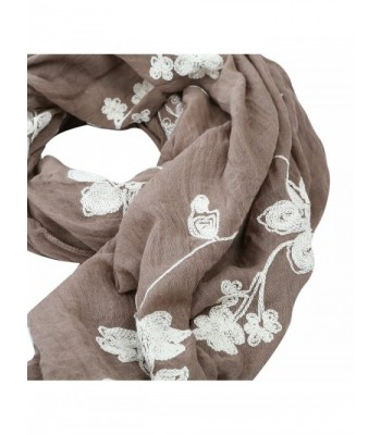 Premium Elegant Floral Embroidered Scarf in Fashion Scarves