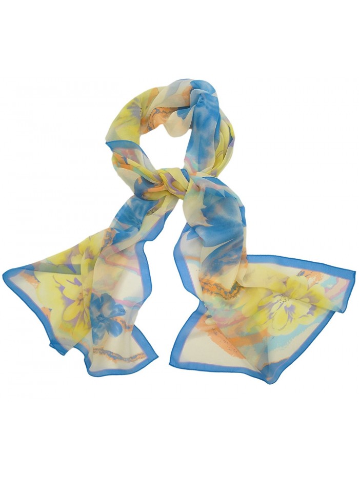 Ayli Women's Mulberry Silk Scarf Long Shawl Wrap Various Style - Flower 7 - CE1282KSX3H