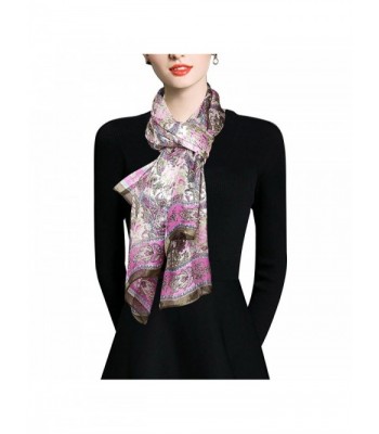 EcoWonder 100% premium silk scarf women long functional beautiful scarf - Dark Pink - C612022ZDTF