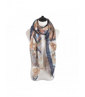 Premium Tribal Paisley Floral Frayed in Fashion Scarves