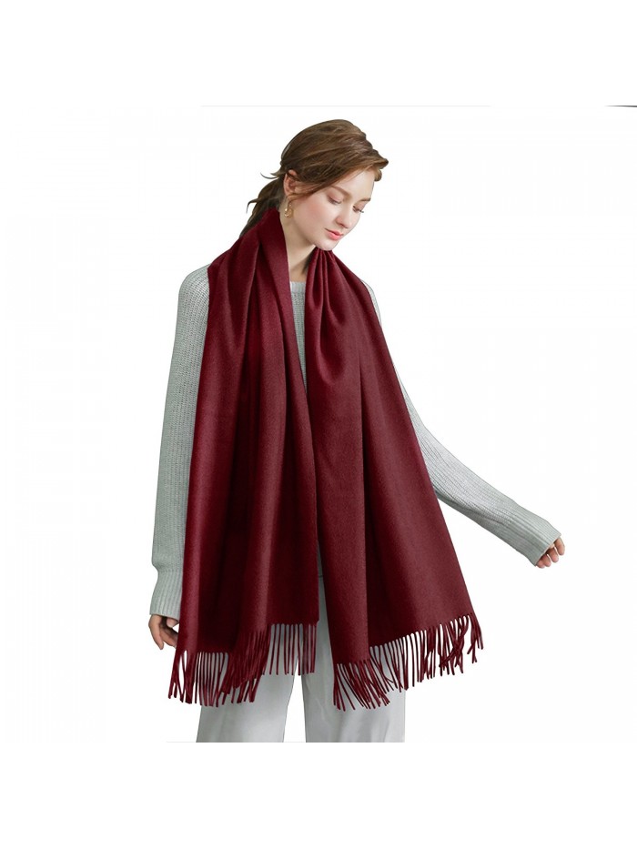 Sunfung Winter Scarves Fashion Pashmina - Wine Red - CR188RZ4AL6