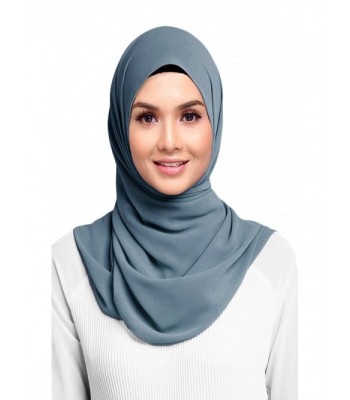 Hana's Womens Georgette Chiffon Hijab - Stonewash - C6182OLKCXO