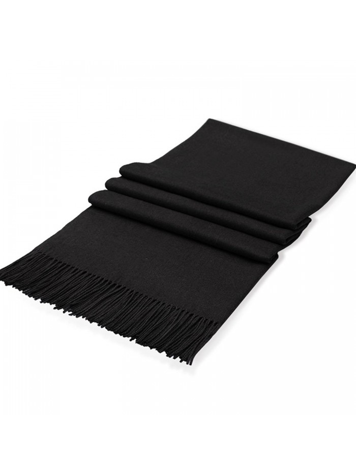 Women Pashmina Black Scarf Wrap - Black Yr05 - CL189IQA6M6