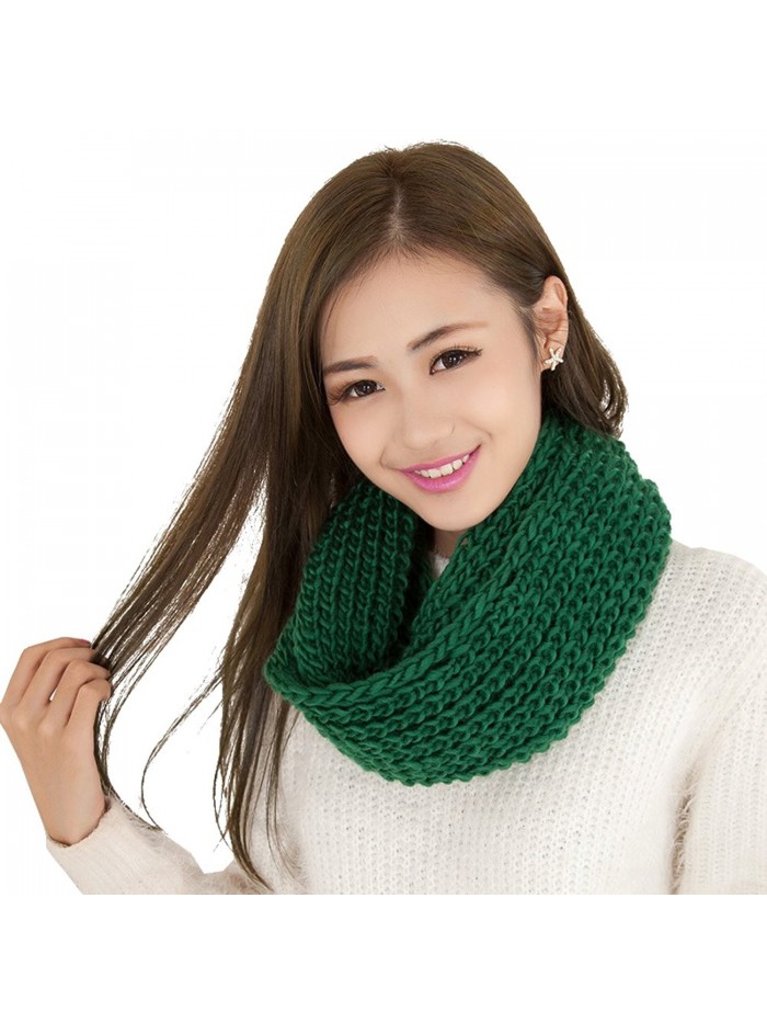 BININBOX Women's New Korean Style Soft Warm Infinity Circle Scarf - Green - C811PPLFTB1