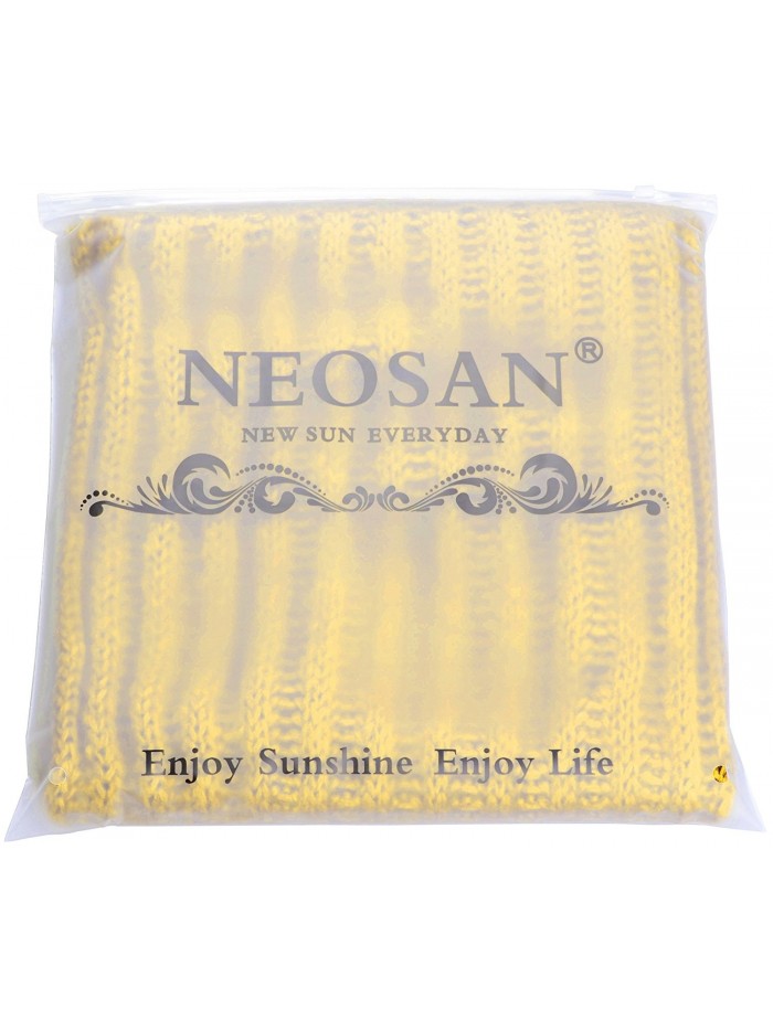 NEOSAN Women's Men Thick Winter Knitted Infinity Circle Loop Scarf - Straight Mustard - CH186OZ7250