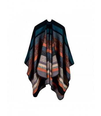 Jelinda Blanket Poncho Winter Striped