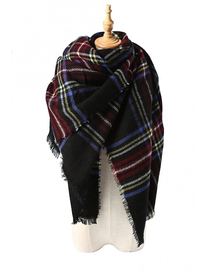 Spring fever Large Tartan Fashion Women Scarf Lovely Best Gift Scarf Wrap Shawl - I Navy Blue - C912BM75OZ7