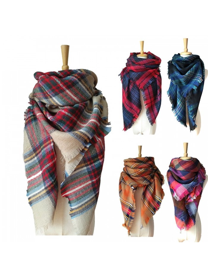 SKYLINK Women's Blanket Scarf Big Winter Scarf Cozy Blankets for Women - Light Camel Plaid - C0187L6ZQWC SKYLINK Women's Blanket Scarf Big Winter Scarf Cozy Blankets for Women - Light Camel Plaid - C0187L6ZQWC