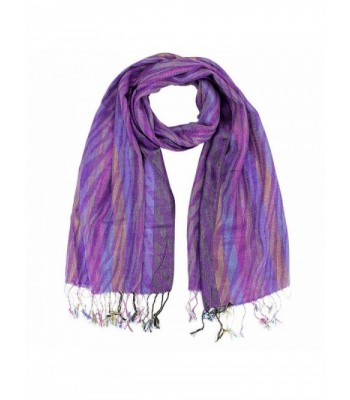 Metallic Multicolor Pashmina Scarf - Purple - C21152OSUA7