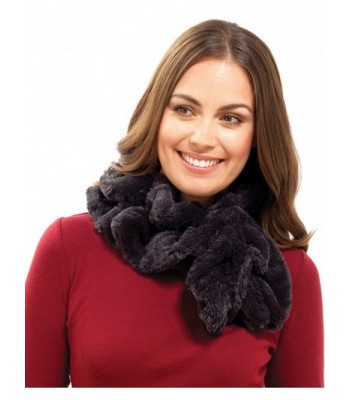 Octave Ladies Black Faux Fur Fluffy Stole Scarf Snood - Perfect For Winter - CC11N1JS03D