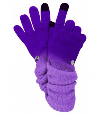 Knit Ombre Texting Gloves & Scarf Set - Purple - C0125BTO3L3