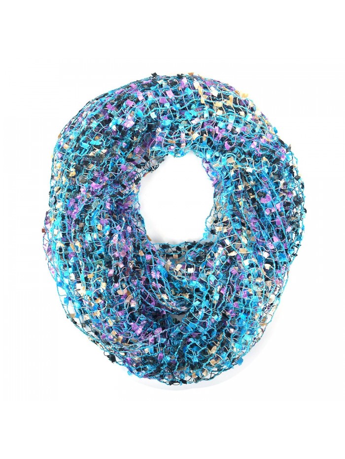 Crochet Confetti Infinity Loop Scarf - Blue - C61832OX5HE