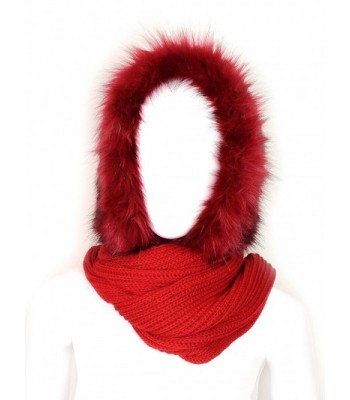 Futrzane Women Hooded Scarf Knitted in Cold Weather Scarves & Wraps
