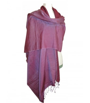 Luxurious Cotton Shawl with Feel of Pashmina - Berry - C611H3U7NT3