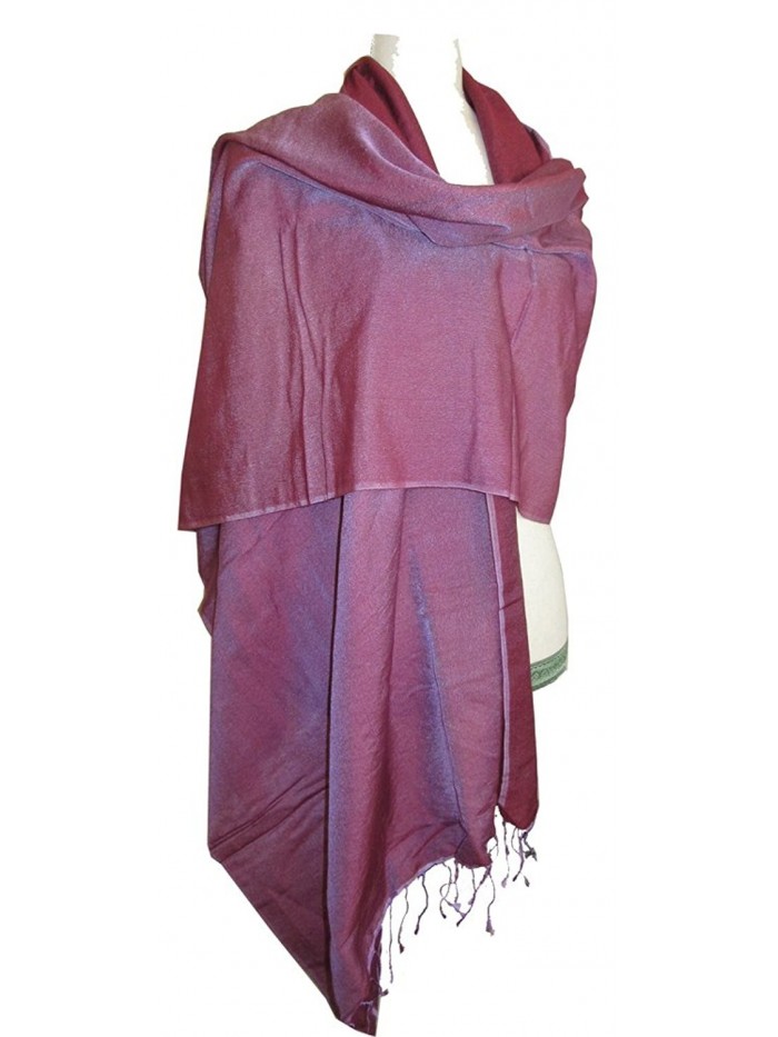 Luxurious Cotton Shawl with Feel of Pashmina - Berry - C611H3U7NT3