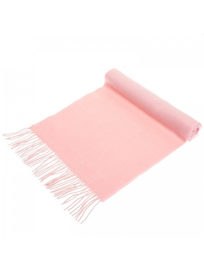 100% Cashmere Wool Scarf Solid Colors Made in Germany - Pink - C212EDVIZ55