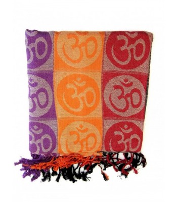 OM Yoga Prayer Meditation Shawl Wrap Scarf -LG SIZE- FREE BRACELET - OMA BRAND - MultiColor - CA114PC5UO7