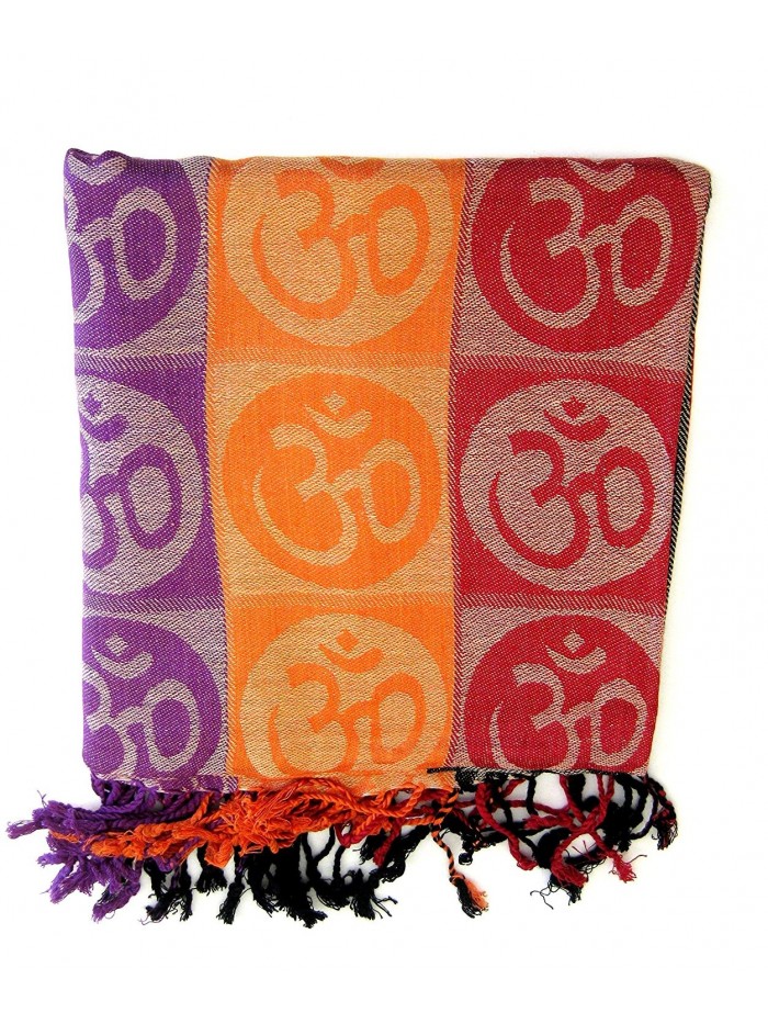 OM Yoga Prayer Meditation Shawl Wrap Scarf -LG SIZE- FREE BRACELET - OMA BRAND - MultiColor - CA114PC5UO7