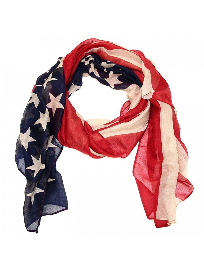 USA American Flag Scarf Beach Wrap Lightweight - Navy- Red & Tan ...