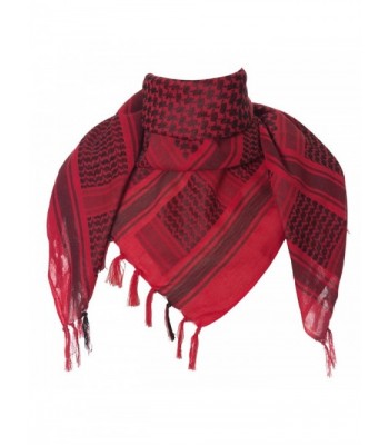 Leonal Military Scarf Wrap Shemagh Square Head Neck Scarves for Men - Red - C112N30GKK5