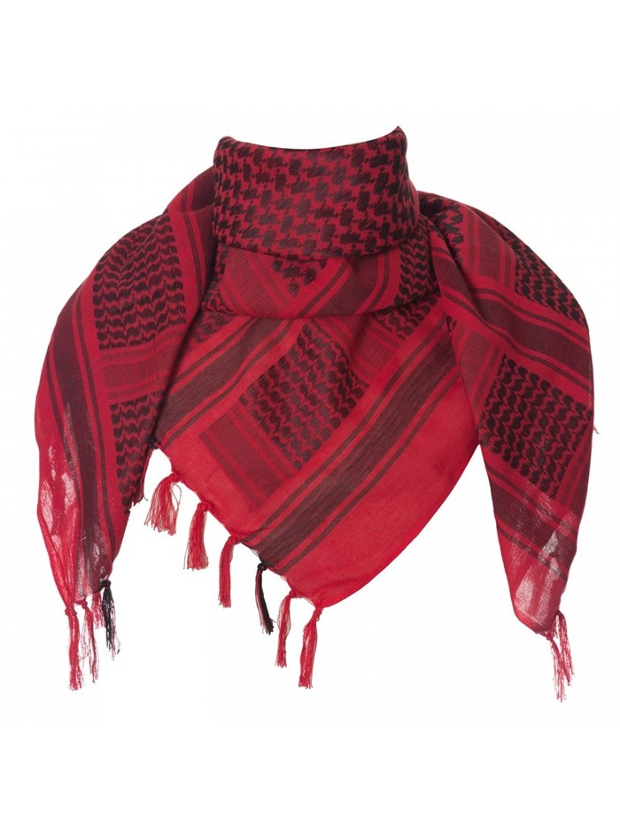 Leonal Military Scarf Wrap Shemagh Square Head Neck Scarves for Men - Red - C112N30GKK5