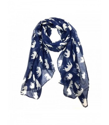 Wrapables Elephant Print Scarf Wrap - Navy - CO11RGX4AR9