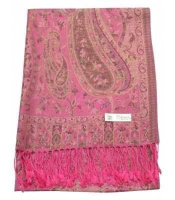 Bangong Design 2 Ply Reversible Shawl Pashmina Scarf Wrap CJ Apparel NEW - Pink - CQ115YHVSCP