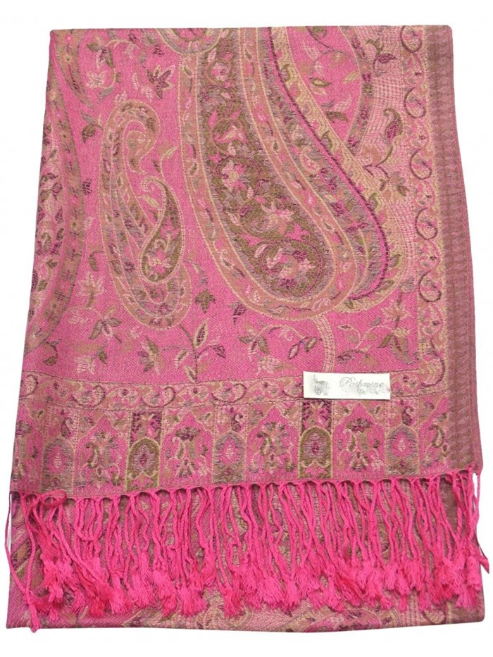 Bangong Design 2 Ply Reversible Shawl Pashmina Scarf Wrap CJ Apparel NEW - Pink - CQ115YHVSCP