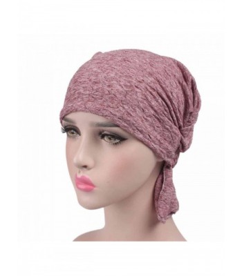 Matoen Women Hat Beanie Scarf Turban Head Wrap Cap for Chemo-Cancer Patients - Red - C7184YO3XTC