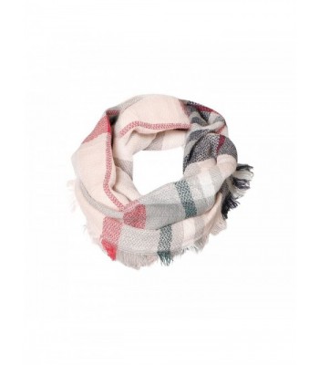 Soft Pink Tartan Infinity Scarf Funky Monkey Fashion Cozy Warm Neck Scarves - CJ188K99A2G