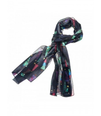 Purple Box Jewelry Christmas Tree Scarf One Size (Black) - CM11GQY9DL3