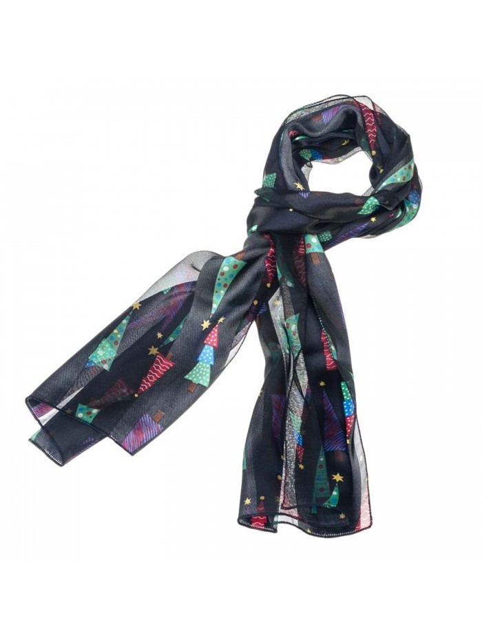 Purple Box Jewelry Christmas Tree Scarf One Size (Black) - CM11GQY9DL3