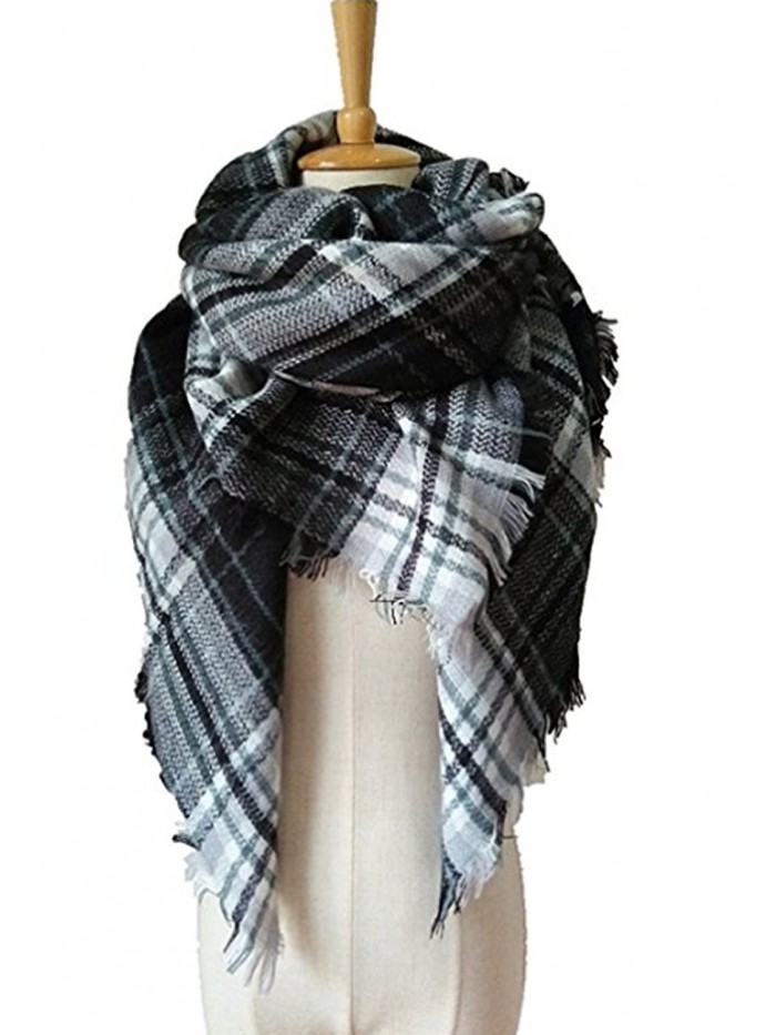 JOYEBUY Women's Warm Stylish Tassels Soft Plaid Tartan Scarf Large Blanket Wrap Shawl Valentine's Gift - Style 2 - CZ1856EGMAA