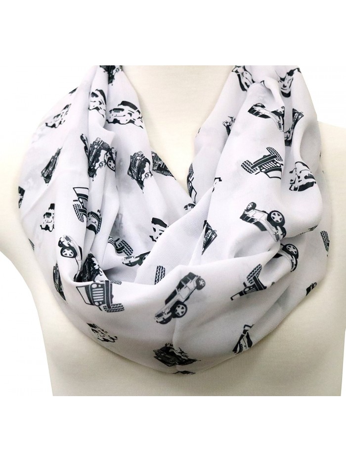 Jeep Scarf for Jeep Girl Birthday Gift for her gift idea for her infinity scarf white - CN12OCTFKHA